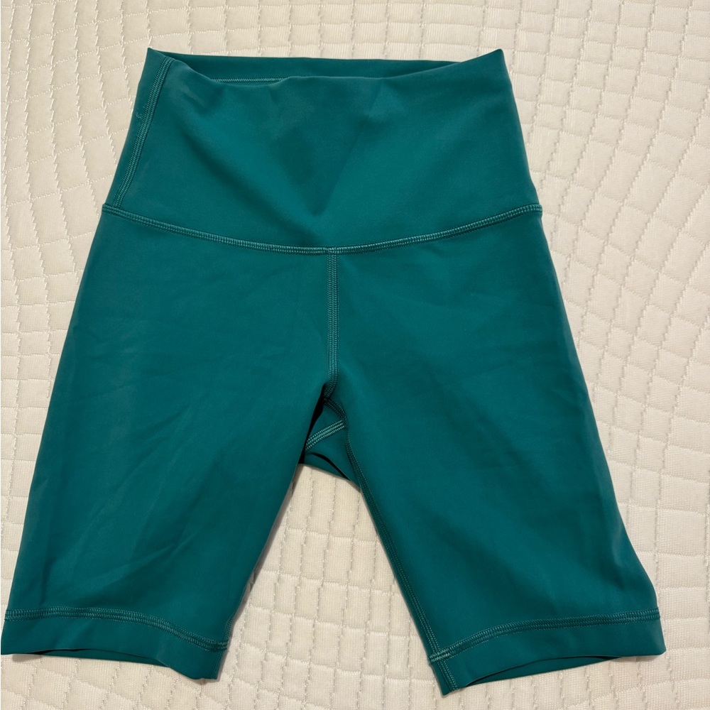Teal biker shorts